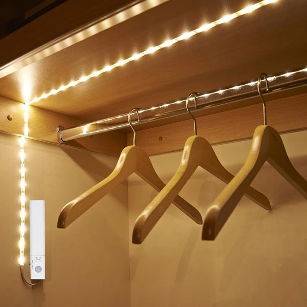 Motion Sensor LED Strip Light | Magnetic Mount, No Wiring Needed | Battery Powered Light for Closets, Stairs & Cupboards 1