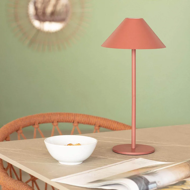 Cordless Cone Table Lamp Metal & Acrylic 26.5-36.5 cm | 5 Colours | Dimmable, Waterproof, USB-C Rechargeable, Indoor & Outdoor Use 7