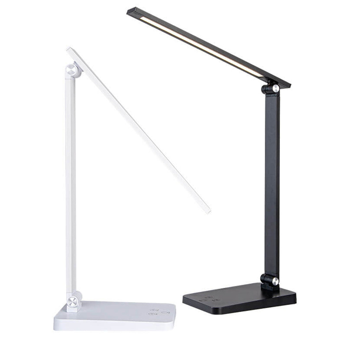 Foldable LED Desk Lamp Aluminium | Touch Dimmer, USB Powered | Adjustable Folding Arm, 700 Lumens, Black or White 3