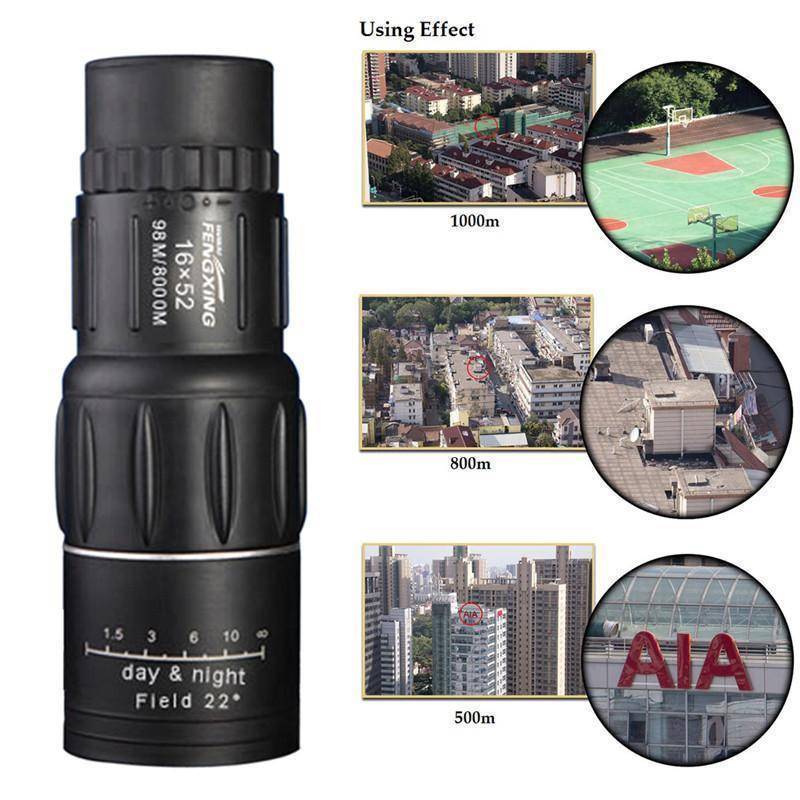 Dual Focus Monocular Telescope 16x52 | Multi-Coated Optics, 22° Field of View | Lightweight 285g, Non-Slip Grip 2