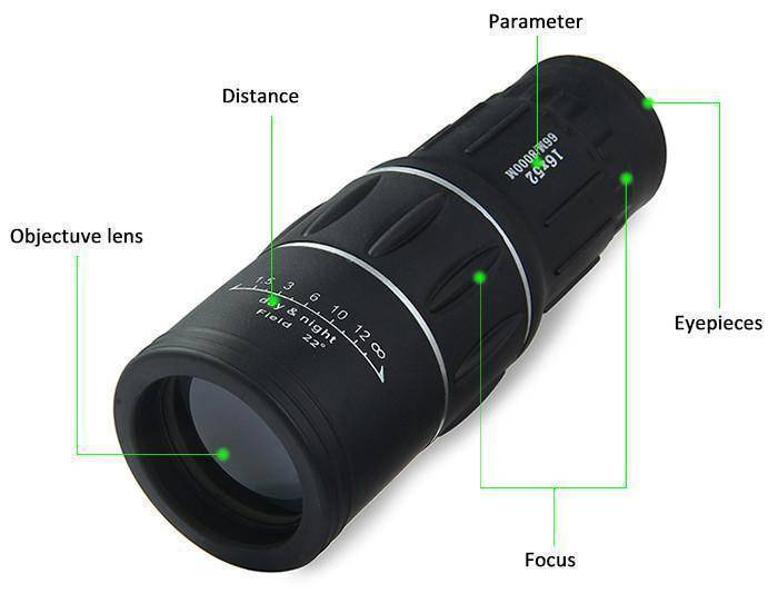 Dual Focus Monocular Telescope 16x52 | Multi-Coated Optics, 22° Field of View | Lightweight 285g, Non-Slip Grip 4