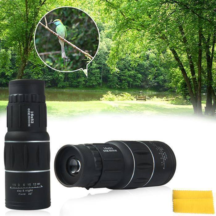 Dual Focus Monocular Telescope 16x52 | Multi-Coated Optics, 22° Field of View | Lightweight 285g, Non-Slip Grip 5