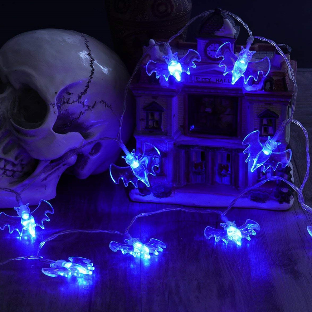 Halloween Bat String Lights | LED Indoor Outdoor Decor | PVC Weatherproof, Hangs on Pathway, Porch or Garden Fence 1