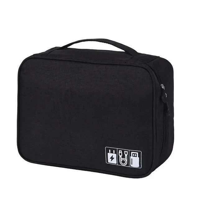 Tech Travel Organizer Bag | Multi-Pocket Design with 5 Mesh Slots | Water-Repellent Electronics Travel Case for Cables 2