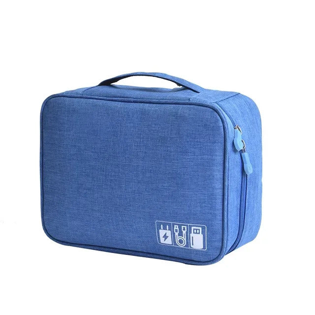 Tech Travel Organizer Bag | Multi-Pocket Design with 5 Mesh Slots | Water-Repellent Electronics Travel Case for Cables 4