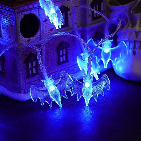 Halloween Bat String Lights | LED Indoor Outdoor Decor | PVC Weatherproof, Hangs on Pathway, Porch or Garden Fence 4
