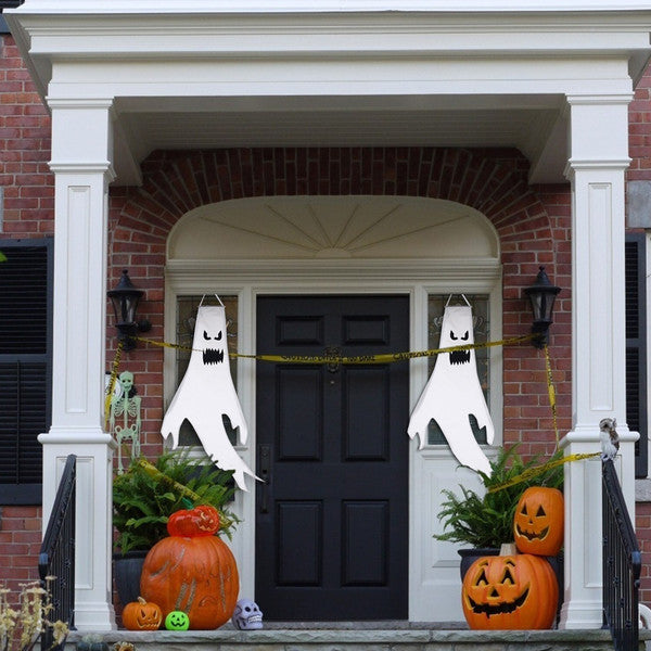 Flying Ghost Halloween Decoration | LED Light-Up Option, Hangs Anywhere | Reusable Fabric Party Prop & Photo Booth 4