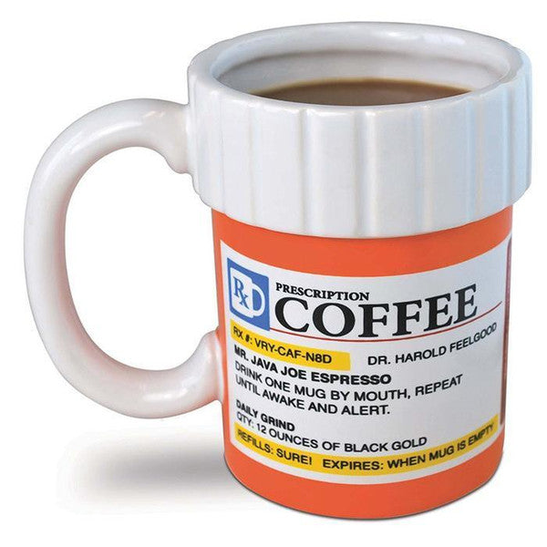 Prescription Bottle Coffee Mug Ceramic | Novelty RX Design with Large C-Handle | Funny Gift for Coffee Drinkers 2