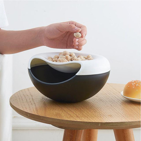 Pistachio Nut Bowl with Shell Storage | Dual Compartment Snack Organiser | Built-In Phone Stand, Decorative Bowl 1