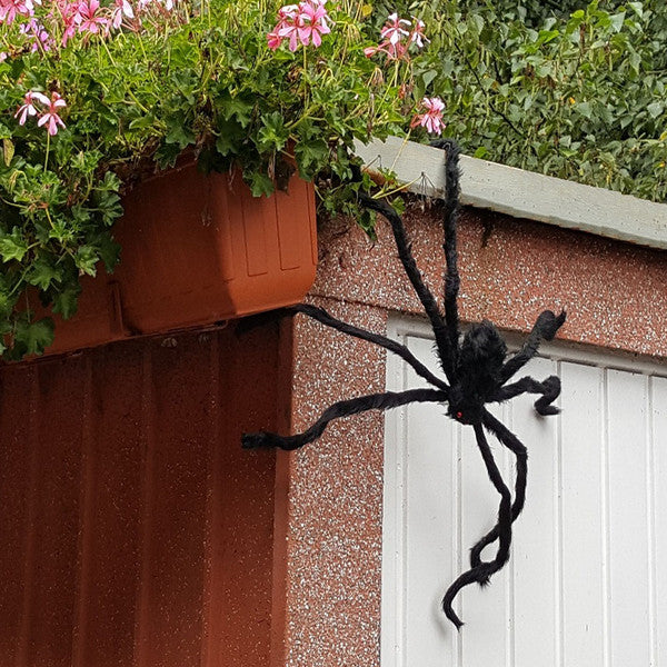 Giant Halloween Spider Decoration | Bendable Legs, Realistic Hairy Body, Red Eyes | Weather-Resistant Indoor & Outdoor 1