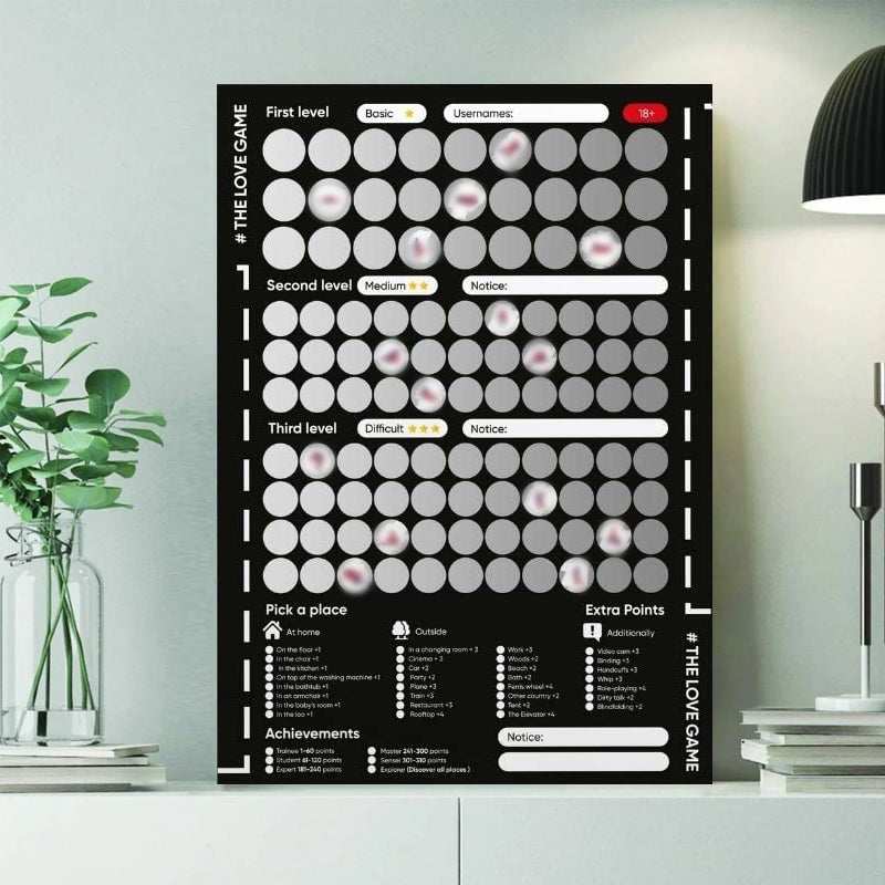 Couples Scratch Off Poster | 100 Illustrated Date Ideas & Bucket List Challenges | Eco-Friendly Keepsake Gift Idea 5