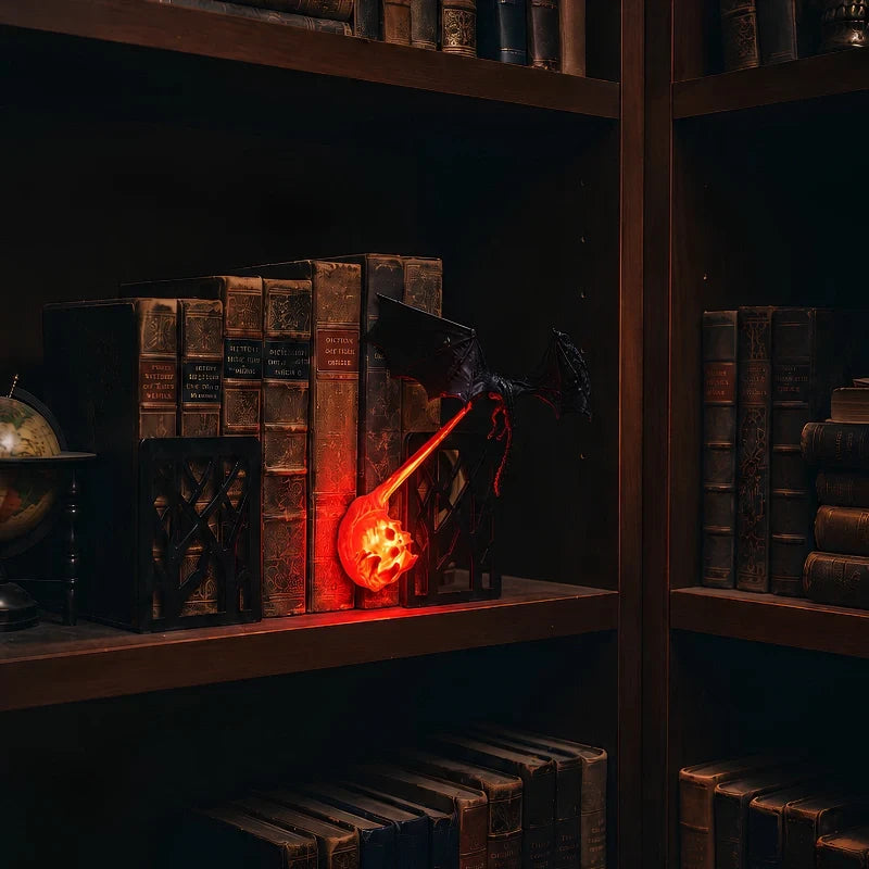 Dragon Night Light | Flying Dragon Silhouette with Fire-Breathing Illusion | Cordless, 3D-Printed PLA, Large or Small 8