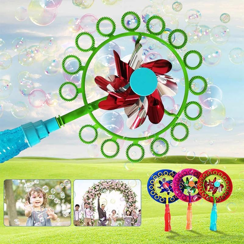 Bubble Blower Windmill ABS Plastic | Wind-Powered, No Batteries Needed | Outdoor Garden Bubble Toy with Concentrate 4