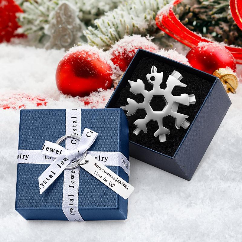 18-in-1 Multi-Tool Keychain Stainless Steel | Snowflake Design with Screwdrivers & Wrenches | Compact Pocket Repair Tool