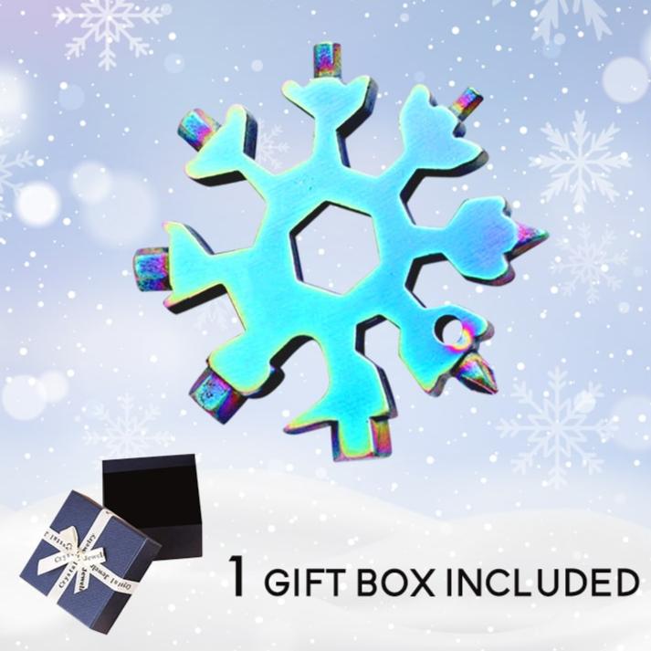 18-in-1 Multi-Tool Keychain Stainless Steel | Snowflake Design with Screwdrivers & Wrenches | Compact Pocket Repair Tool