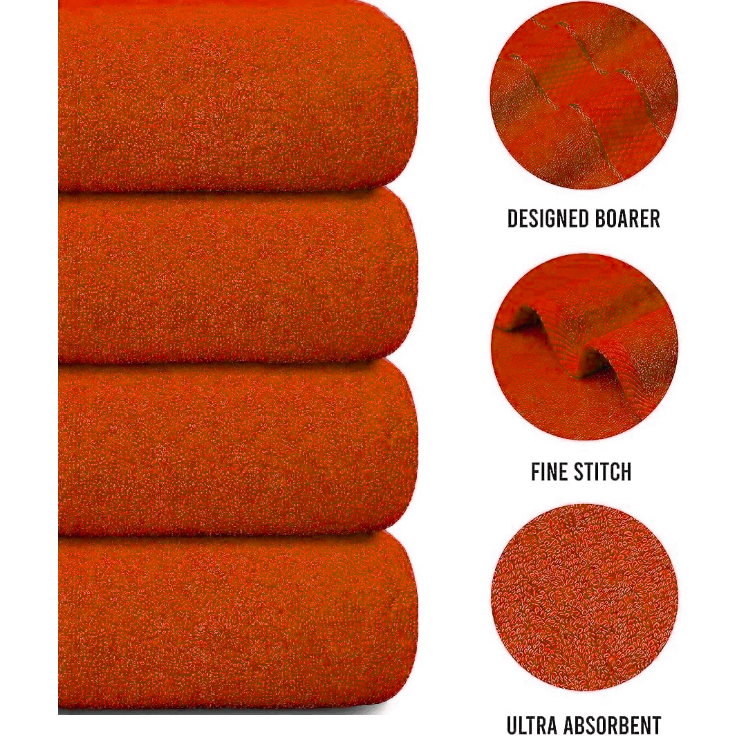 Jumbo Bath Towel Set, 4-Piece | Solid Colour, 12 Shade Options | Quick-Dry, Machine Washable, Coordinated Bathroom Set 27
