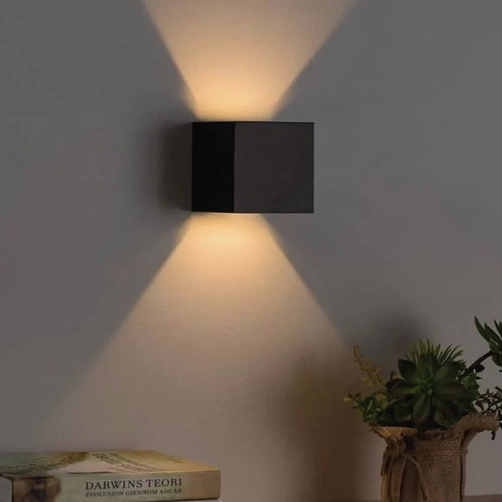 Adjustable Wall Light Aluminium 10 x 10 cm | Hardwired or USB Rechargeable, 4 Colours | 100° Tilt, Waterproof Outdoor Use 14