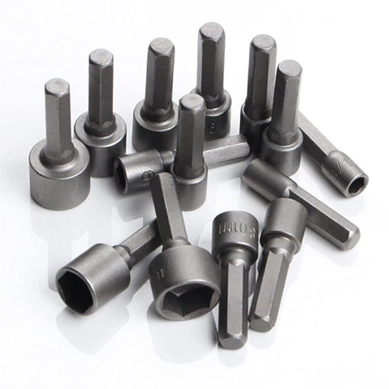 Hex Shank Nut Driver Bit Set, Chrome Vanadium Steel | 14-Piece Metric & Imperial Sizes | Fits Drills & Screwdrivers 7