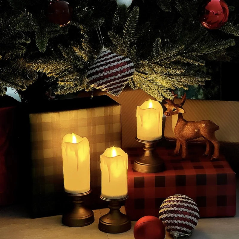 Flameless LED Block Candles ABS 5-Piece Set, 10-20 cm | Realistic Flicker Effect | Battery-Powered, No Open Flame 9