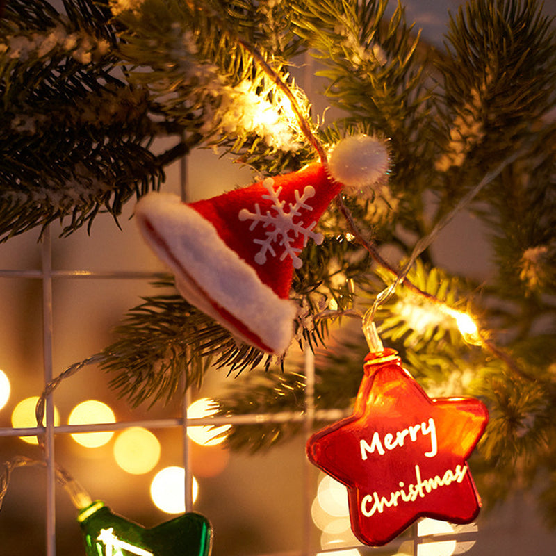 Star & Ball String Lights Christmas Decoration | 20-Light Plug-In Design, Warm White Glow | Waterproof PVC Casing 7