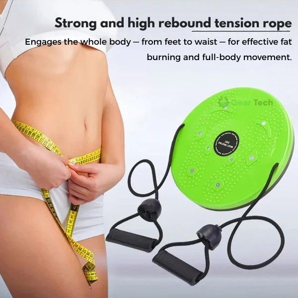 Waist Twisting Disc for Core & Balance Training | Magnetic Massage Nodes & Resistance Ropes | ABS Plastic, Max Load 100 kg 2