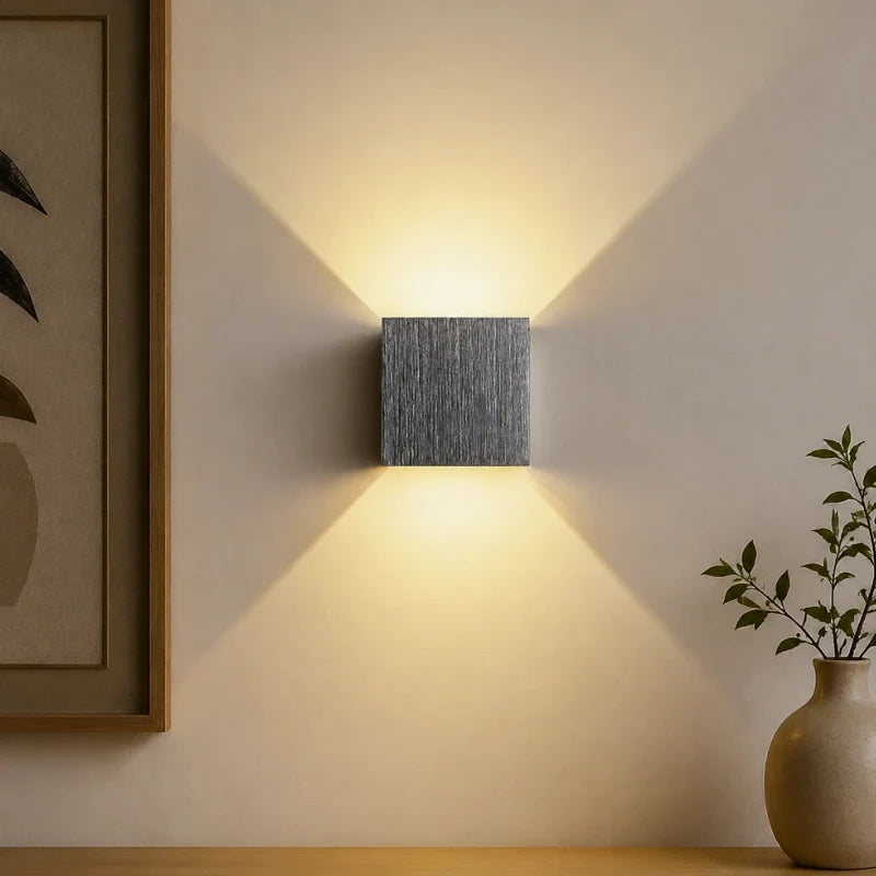 Adjustable Wall Light Aluminium 10 x 10 cm | Hardwired or USB Rechargeable, 4 Colours | 100° Tilt, Waterproof Outdoor Use 6