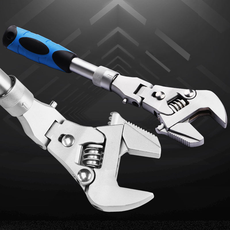 5-in-1 Retractable Adjustable Wrench | 180° Rotating Ratchet Head | Chrome-Molybdenum Steel, Dual Mode Torque Switch 10