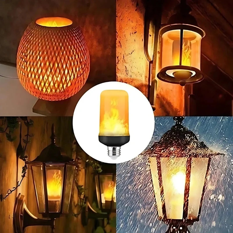 Flame-Flicker Light Bulb PVC 13.8 x 6.5 cm | Yellow or Blue | 4 Lighting Modes, Indoor/Outdoor Use, Fits E27/E26/E22 Sockets 6
