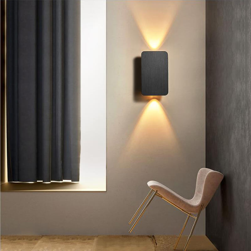 Nordic Minimalist Glass Rectangular LED Wall Sconce Light 2-light Lasson Living