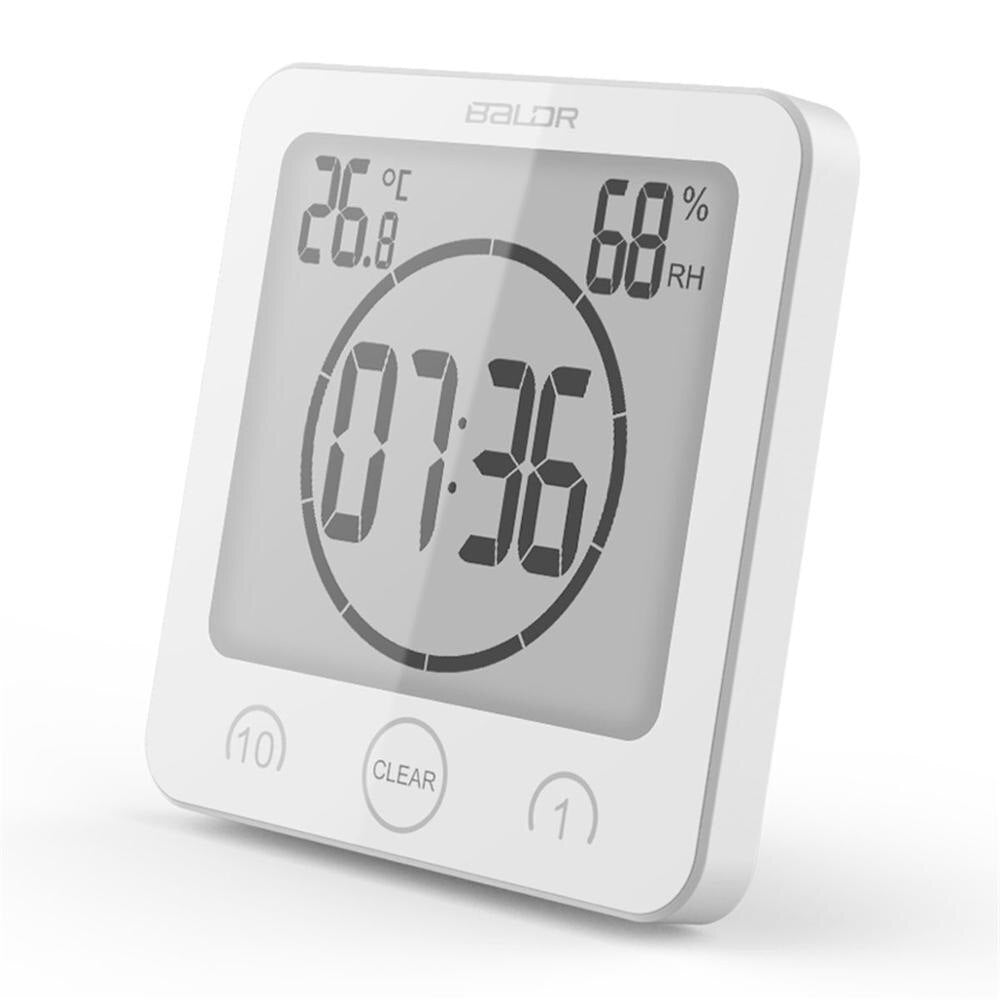 Digital Shower Clock AquaClock | Waterproof Suction Cup Mount, 10 cm Diameter | Large Display for Steamy Bathroom Timing 7
