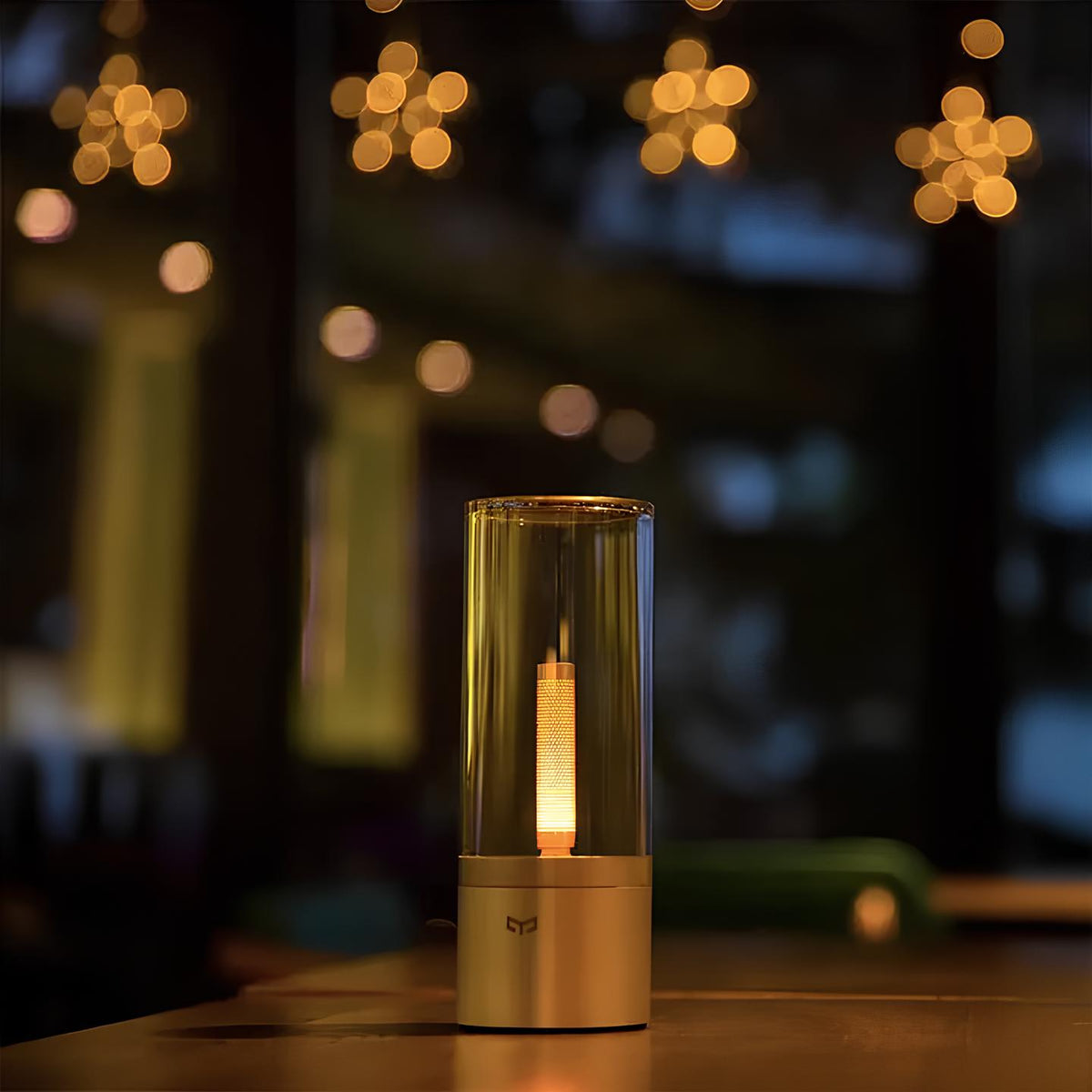 Cylindrical Glass Table Lamp | Twist-Dimmable Warm White Light | Aluminium and Glass Base for Bedside or Desk Use 5