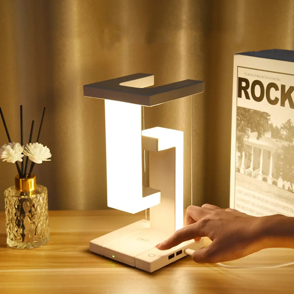 Levitating Lamp Wireless Charger | Zone Lighting LED, 350 Lumen | Wired & Wireless Charging, Touch Control, USB Powered 1