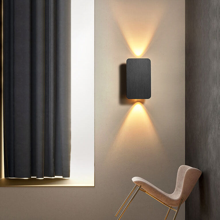 Nordic Minimalist Glass Rectangular LED Wall Sconce Light 2-light Lasson Living