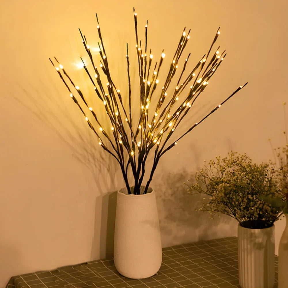 LED Branch Lights Plastic | Bendable Twigs, 20 LEDs, Battery-Powered | Flexible Décor Lighting for Home or Office 1