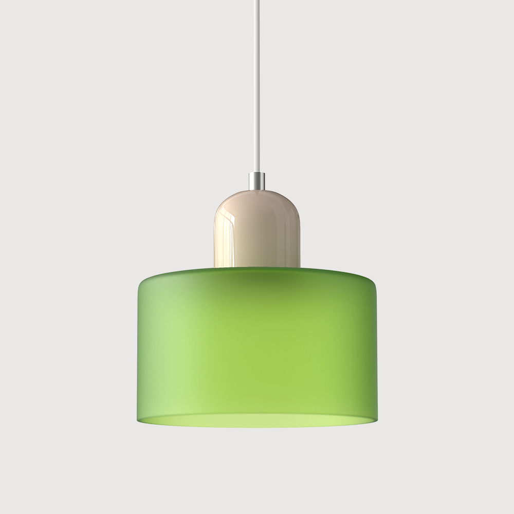 Glass Pendant Light Bauhaus Style Ø 15 cm | Coloured Glass Shade, Adjustable Cord | Warm Illumination for Dining and Living Areas 36