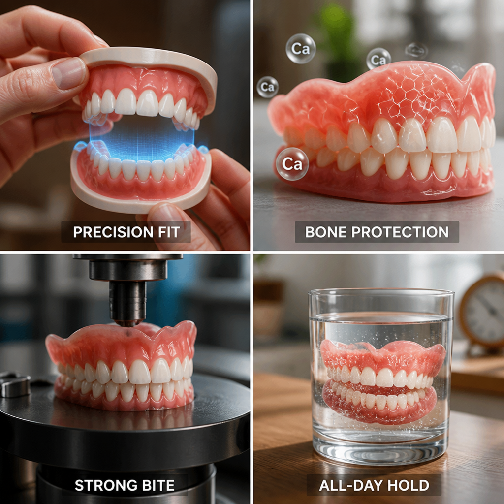 AI Bite-Mapped Custom-Fit Dentures | AI Bite Mapping & 210N Bite Force | 12-Hour Glue-Free Hold, No Sores or Slipping 2