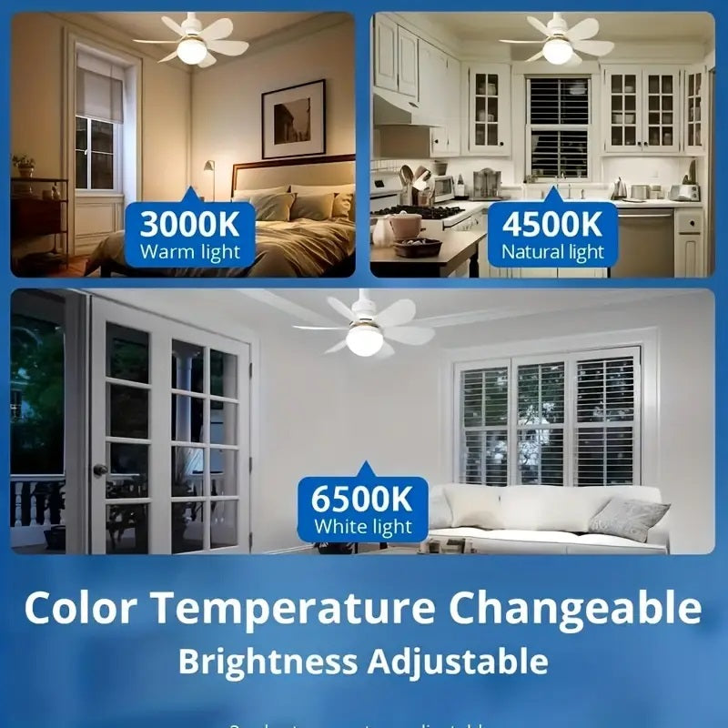 LED Ceiling Fan Light | E27/B22 Screw-In Base, 30W or 40W | Remote-Controlled 3-Speed Fan, No Wiring or Electrician Needed 4