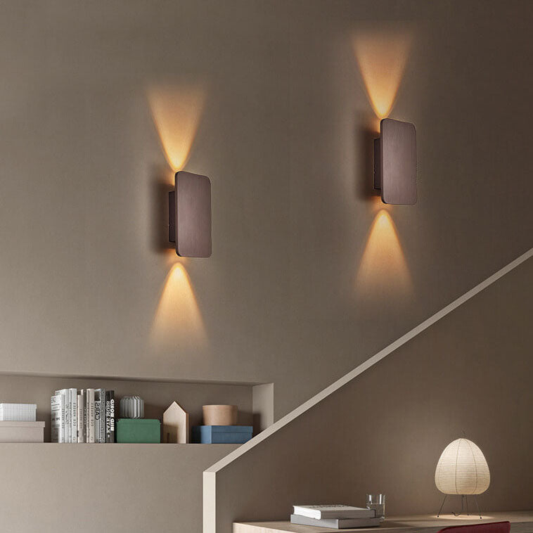Nordic Minimalist Glass Rectangular LED Wall Sconce Light 2-light Lasson Living