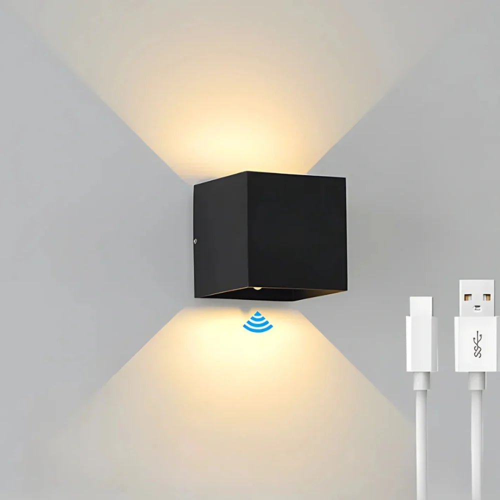Adjustable Wall Light Aluminium 10 x 10 cm | Hardwired or USB Rechargeable, 4 Colours | 100° Tilt, Waterproof Outdoor Use 34
