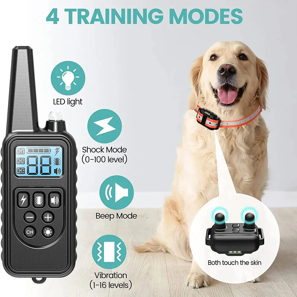 Rechargeable Dog Training Collar | Waterproof with Long-Range Remote Control | Adjustable Beep, Vibration & Static Modes 6