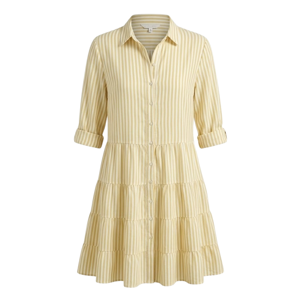 Anna | Women's Striped Summer Dress - Flattering A-Line Fit in Lightweight Polyester