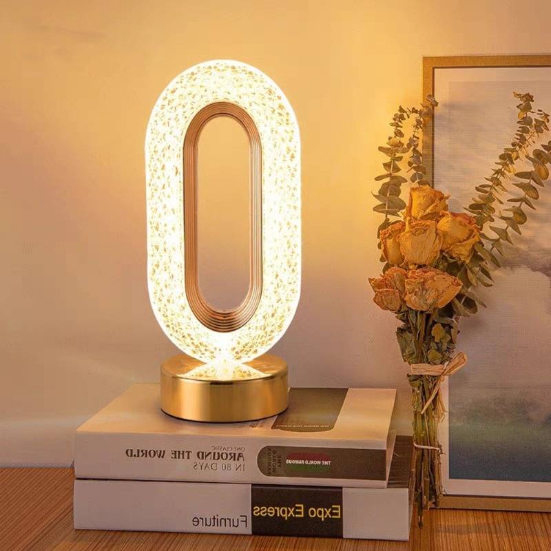 Crystal-Effect Table Lamp, Metal Base, 26 cm | Patterned Faceted Design | Rechargeable USB-C, Touch Dimmable, 3 Colour Modes 1