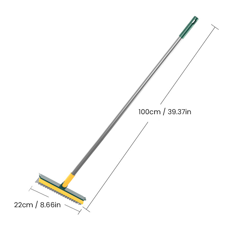 2 in 1 Floor Scrub Brush | PP Bristle and Rubber Scraper Combo | Detachable Head, Hanging Hole, Non-Slip Handle 12