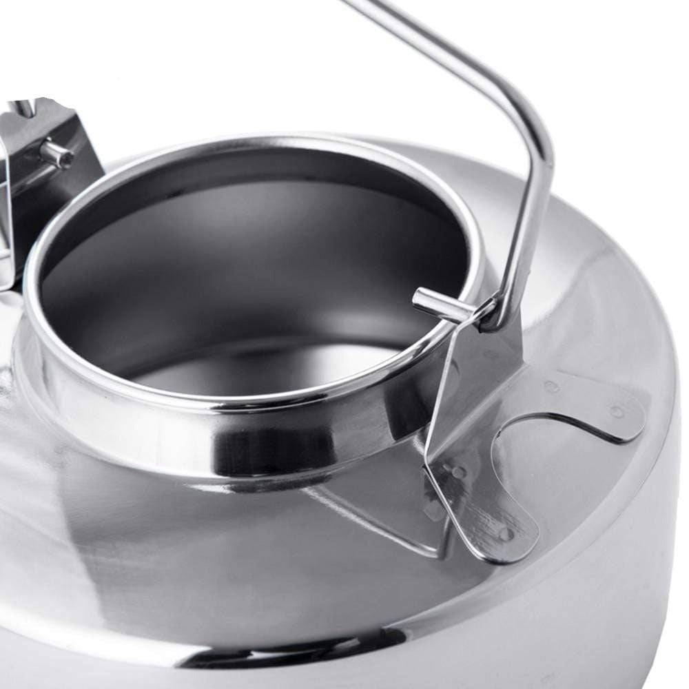 Camping Kettle Stainless Steel | 1 Litre Capacity, 16.5 x 16.5 x 11.8 cm | Compact Semi-Round Design for Easy Packing 2