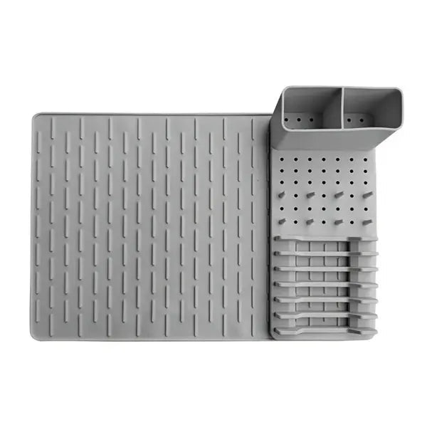 2-Pack Dish Rack Set Silicone Drying Mat Removable Tableware Holder 7