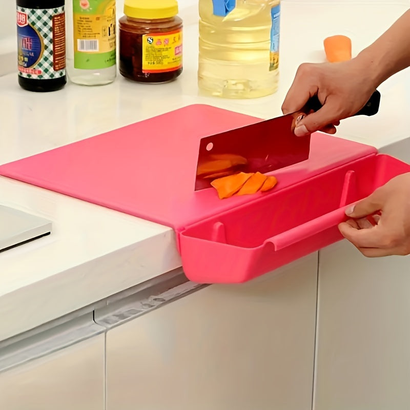 2-in-1 Chopping Board with Storage Box | Portable Kitchen Cutting Board Food Holder