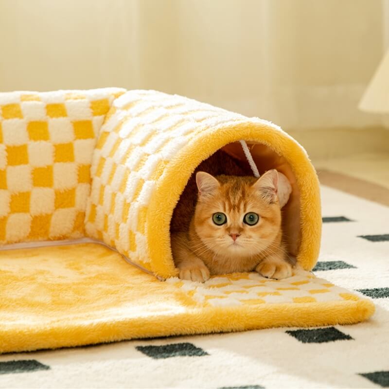 Cat Tunnel Bed Polyester-Cotton | 2-in-1 Tunnel and Bed Design | Machine-Washable Cover for Easy Cleaning and Maintenance 3