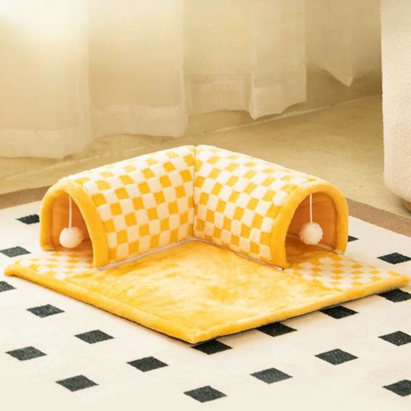 Cat Tunnel Bed Polyester-Cotton | 2-in-1 Tunnel and Bed Design | Machine-Washable Cover for Easy Cleaning and Maintenance 7