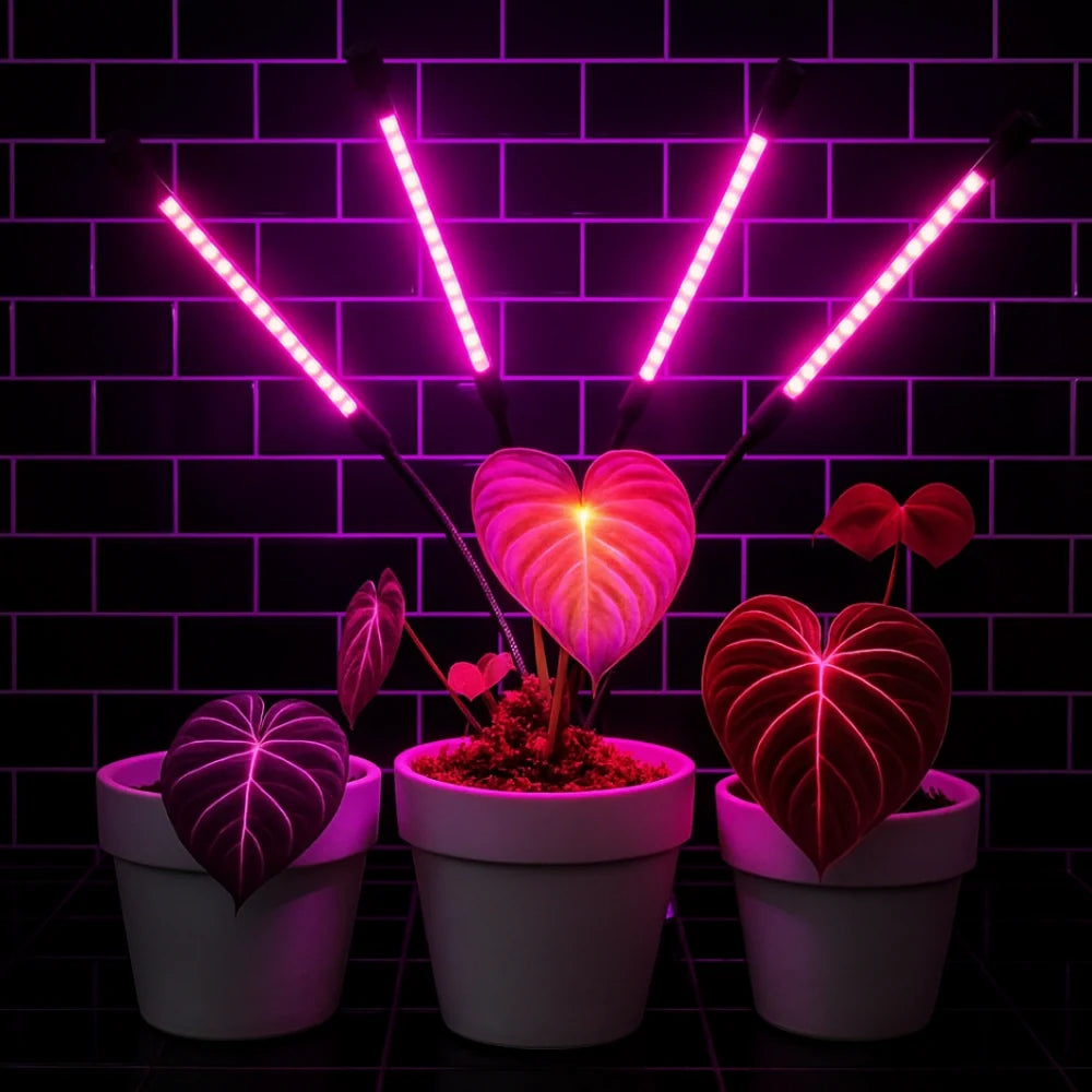 LED Grow Light with Flexible Gooseneck | Full-Spectrum Red, Blue & Mixed Light | Built-In Timer & Dimmer, 1 to 4 Heads 4