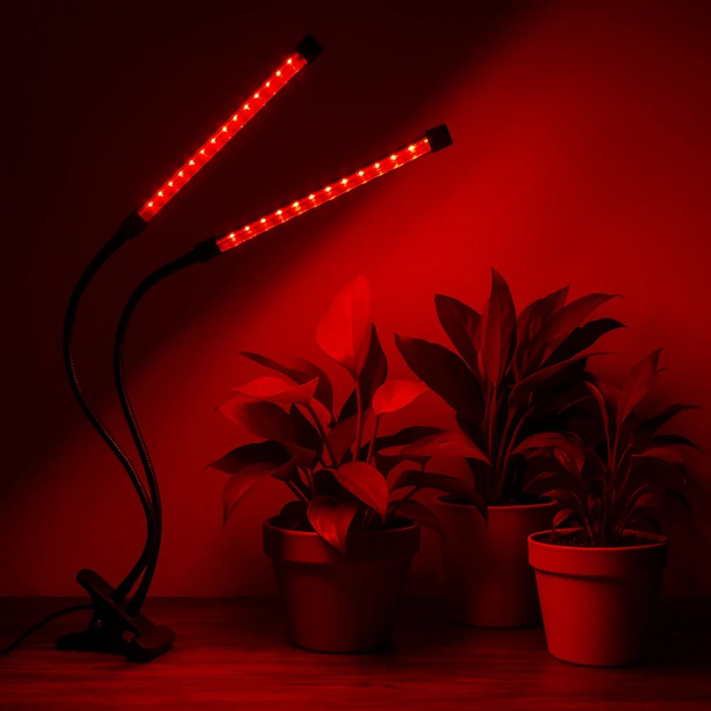 LED Grow Light with Flexible Gooseneck | Full-Spectrum Red, Blue & Mixed Light | Built-In Timer & Dimmer, 1 to 4 Heads 5
